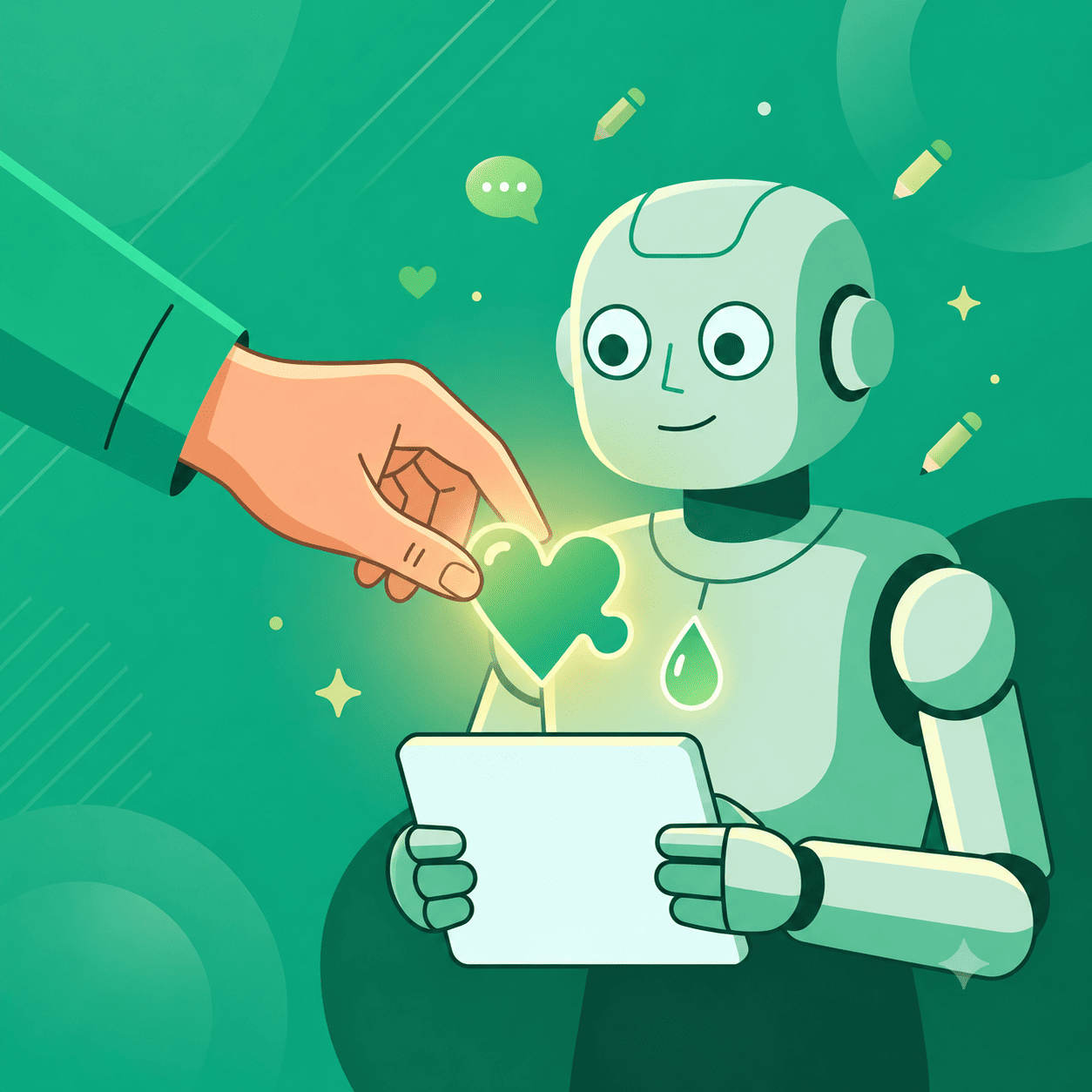 Humanizing AI content process illustration